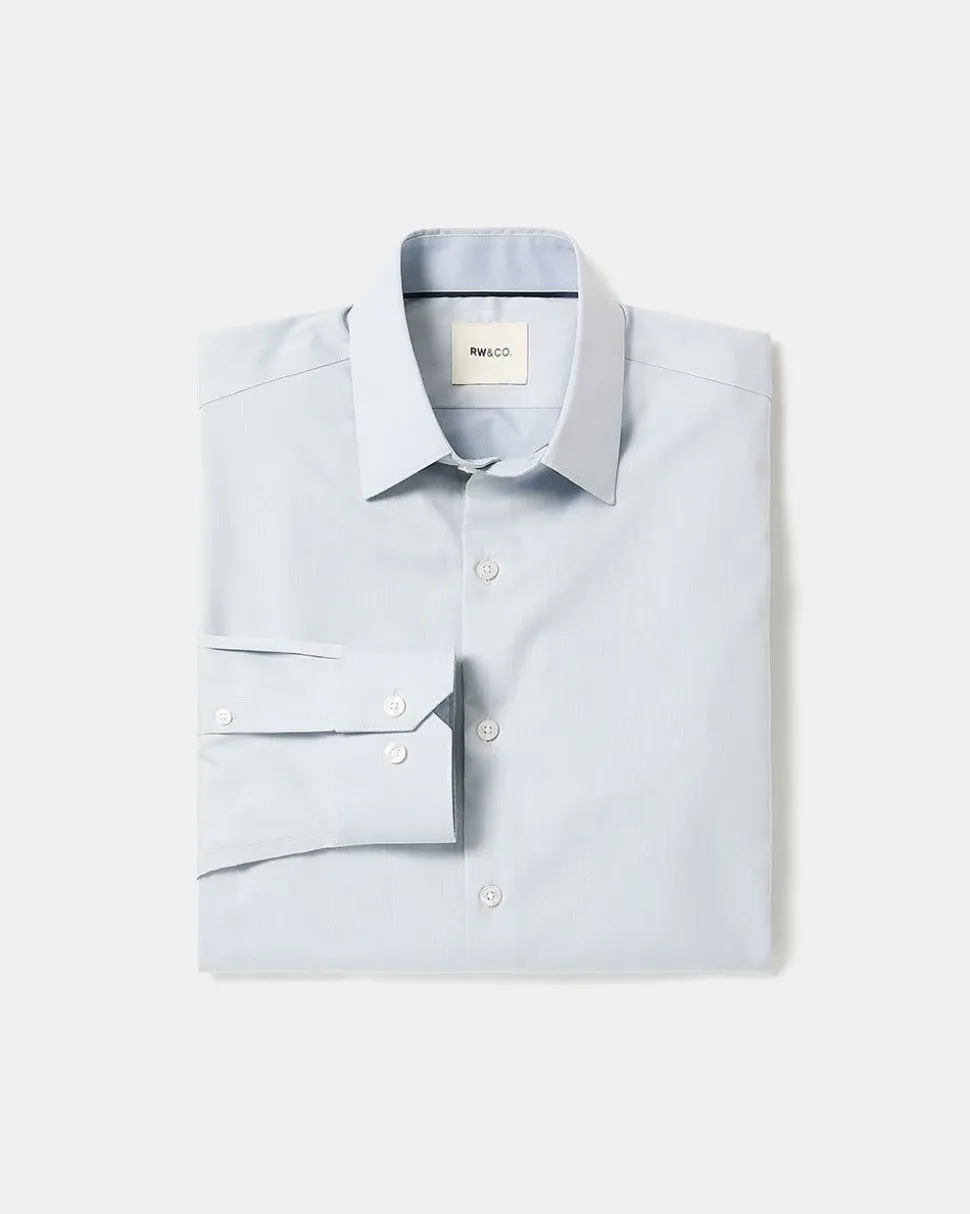 Slim-Fit Denim-Like Dress Shirt
