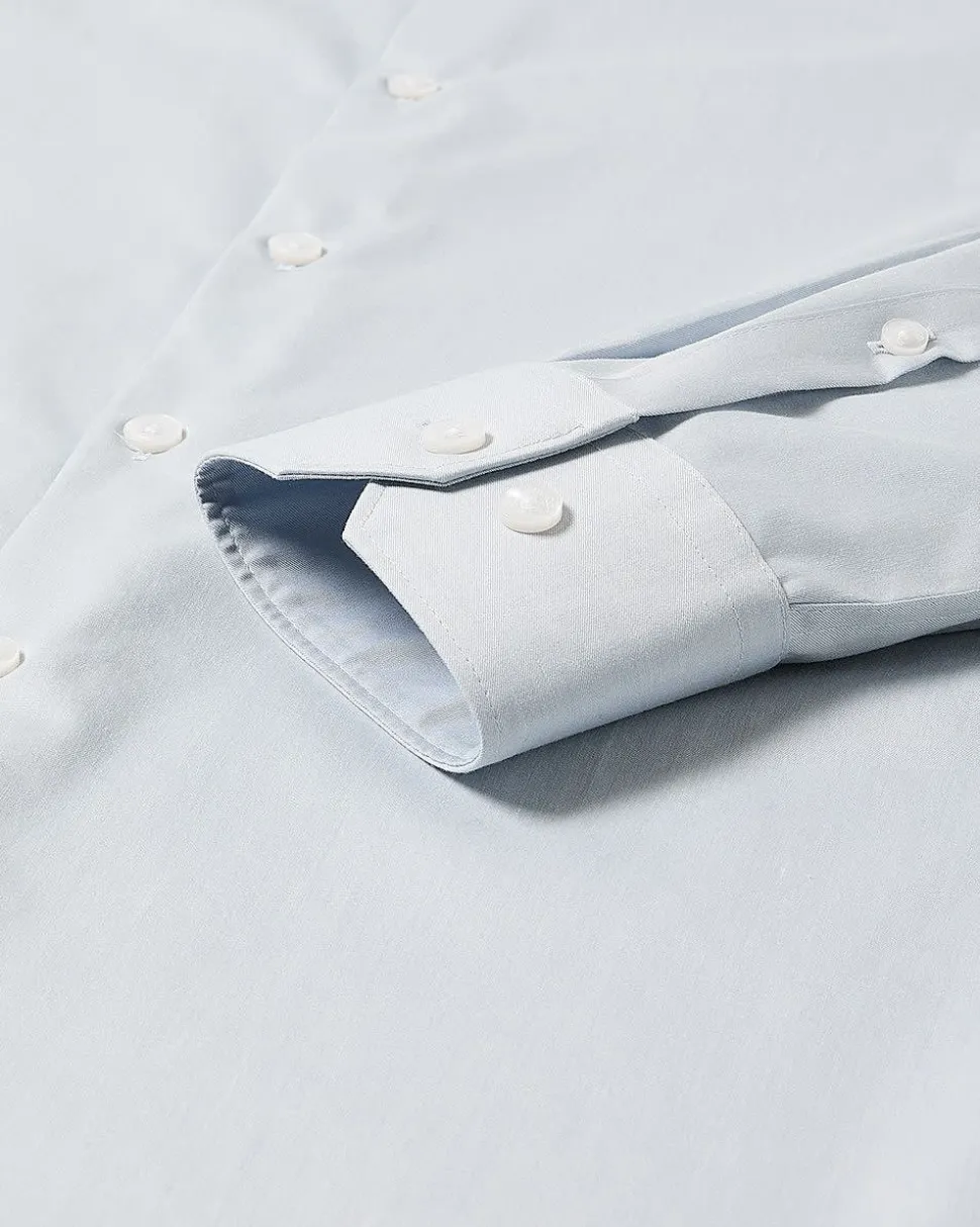 Slim-Fit Denim-Like Dress Shirt