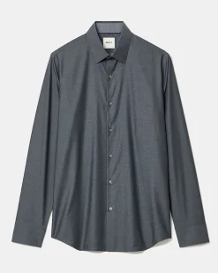Slim-Fit Denim-Like Dress Shirt