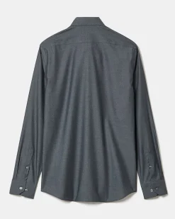 Slim-Fit Denim-Like Dress Shirt