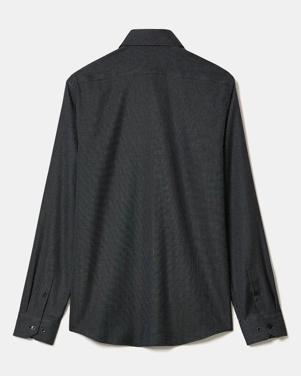Slim-Fit Dobby Dress Shirt With Micro Squares