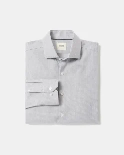 Slim-Fit Dobby Dress Shirt With Micro Squares