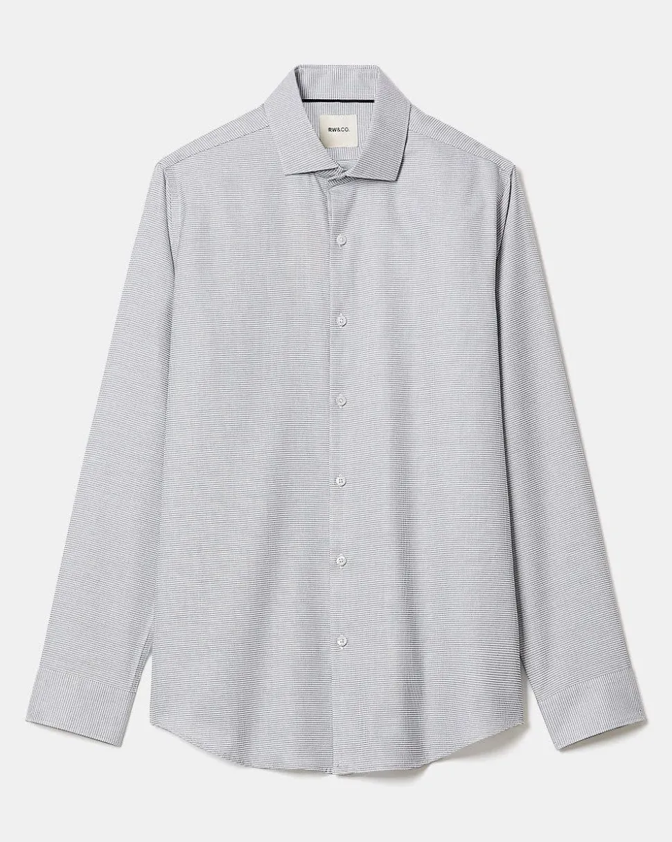 Slim-Fit Dobby Dress Shirt With Micro Squares