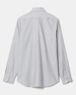 Slim-Fit Dobby Dress Shirt With Micro Squares