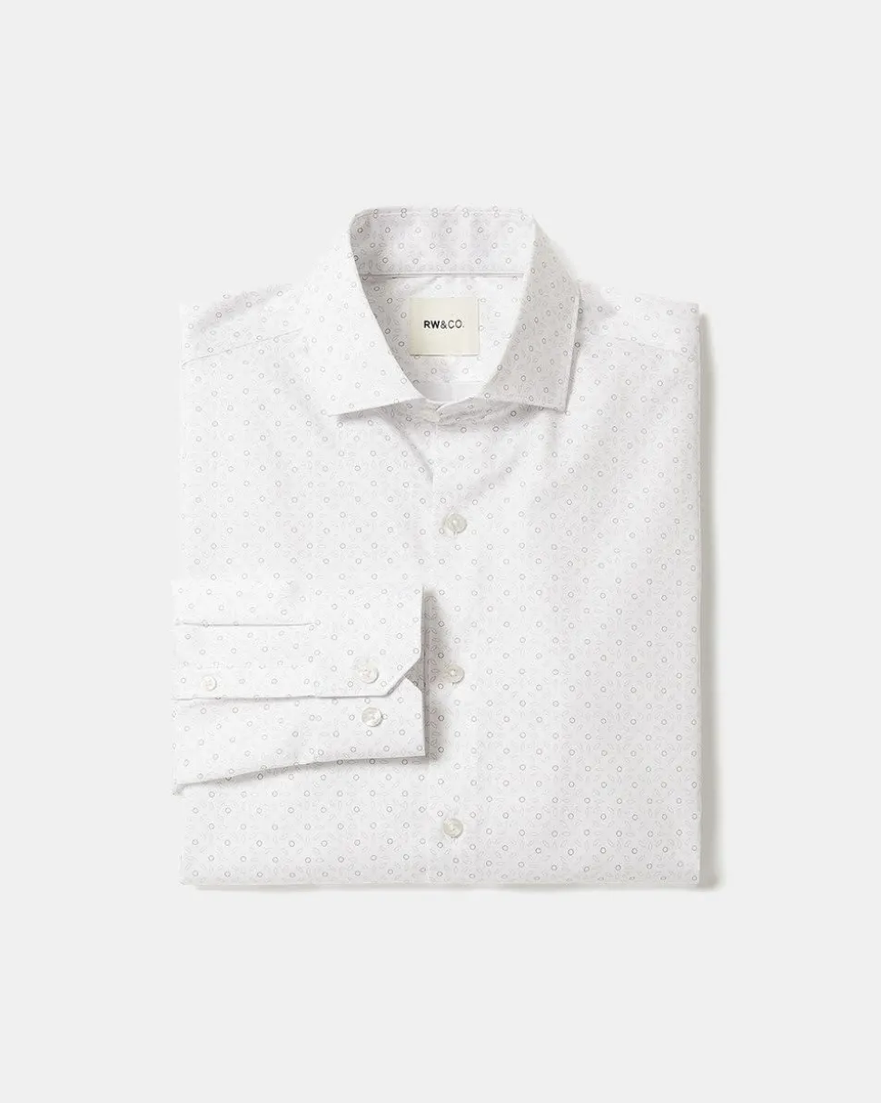 Slim-Fit Dotted Dress Shirt