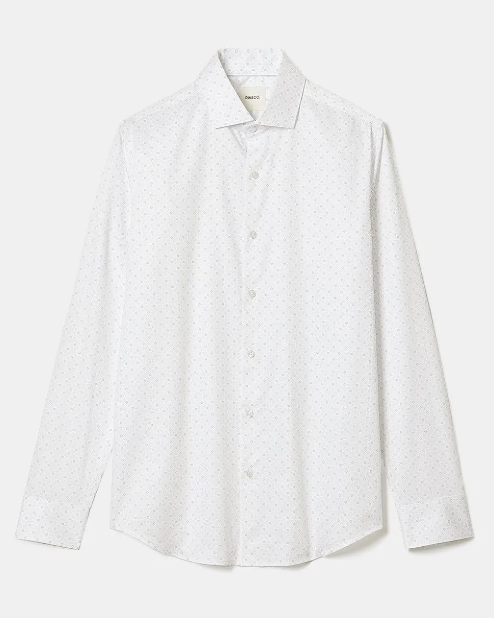 Slim-Fit Dotted Dress Shirt