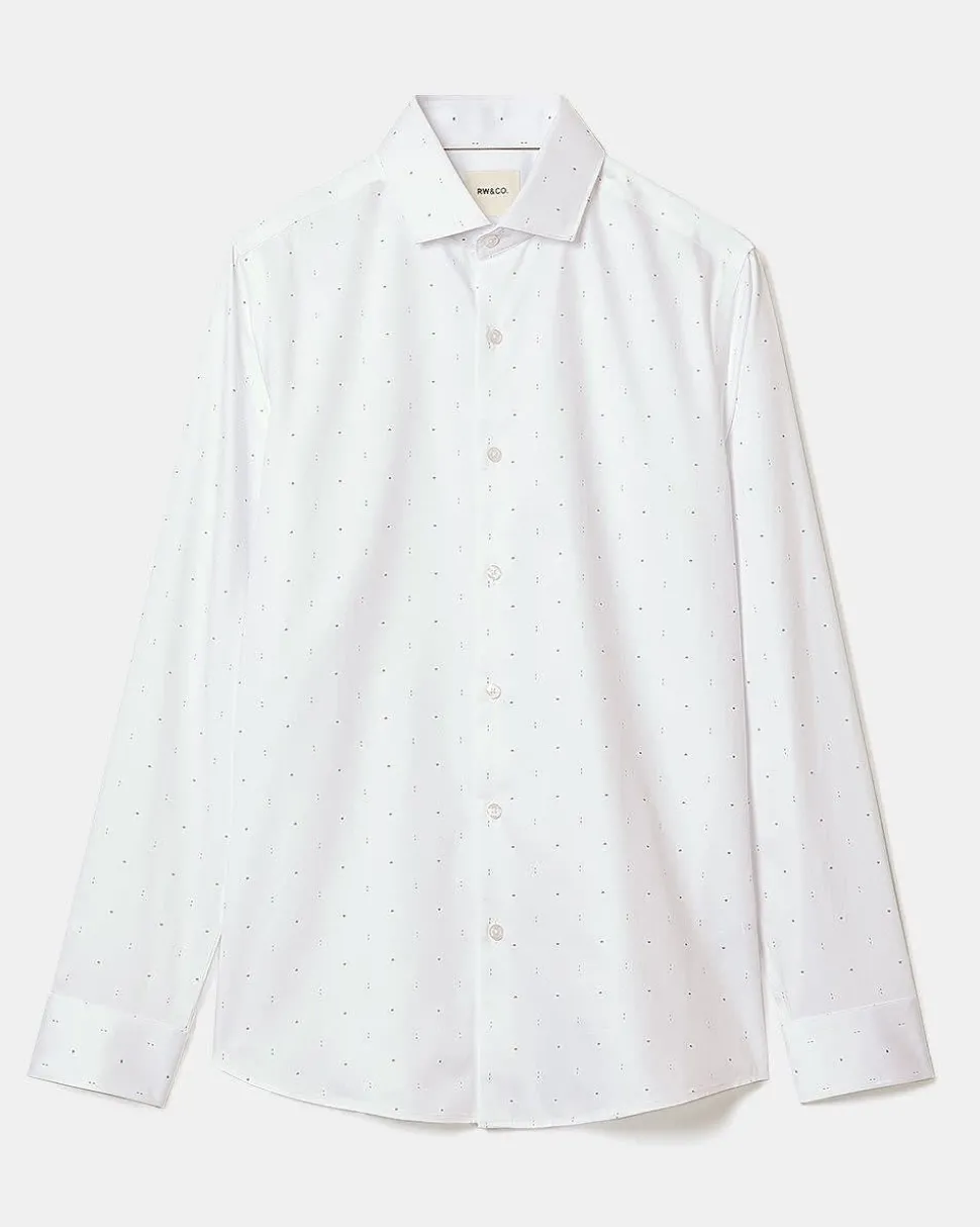 Slim-Fit Dress Shirt with Micro Geo Print