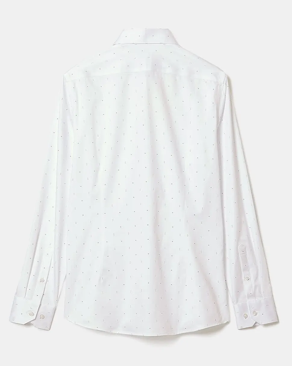 Slim-Fit Dress Shirt with Micro Geo Print