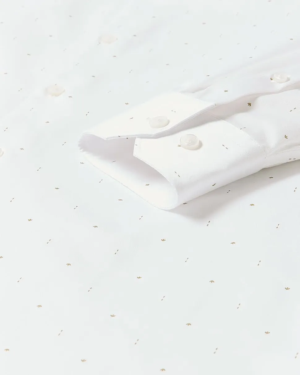 Slim-Fit Dress Shirt with Micro Geo Print