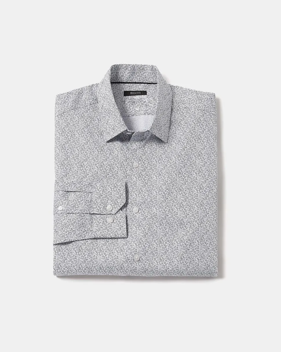 Slim-Fit Dress Shirt with Floral Pattern