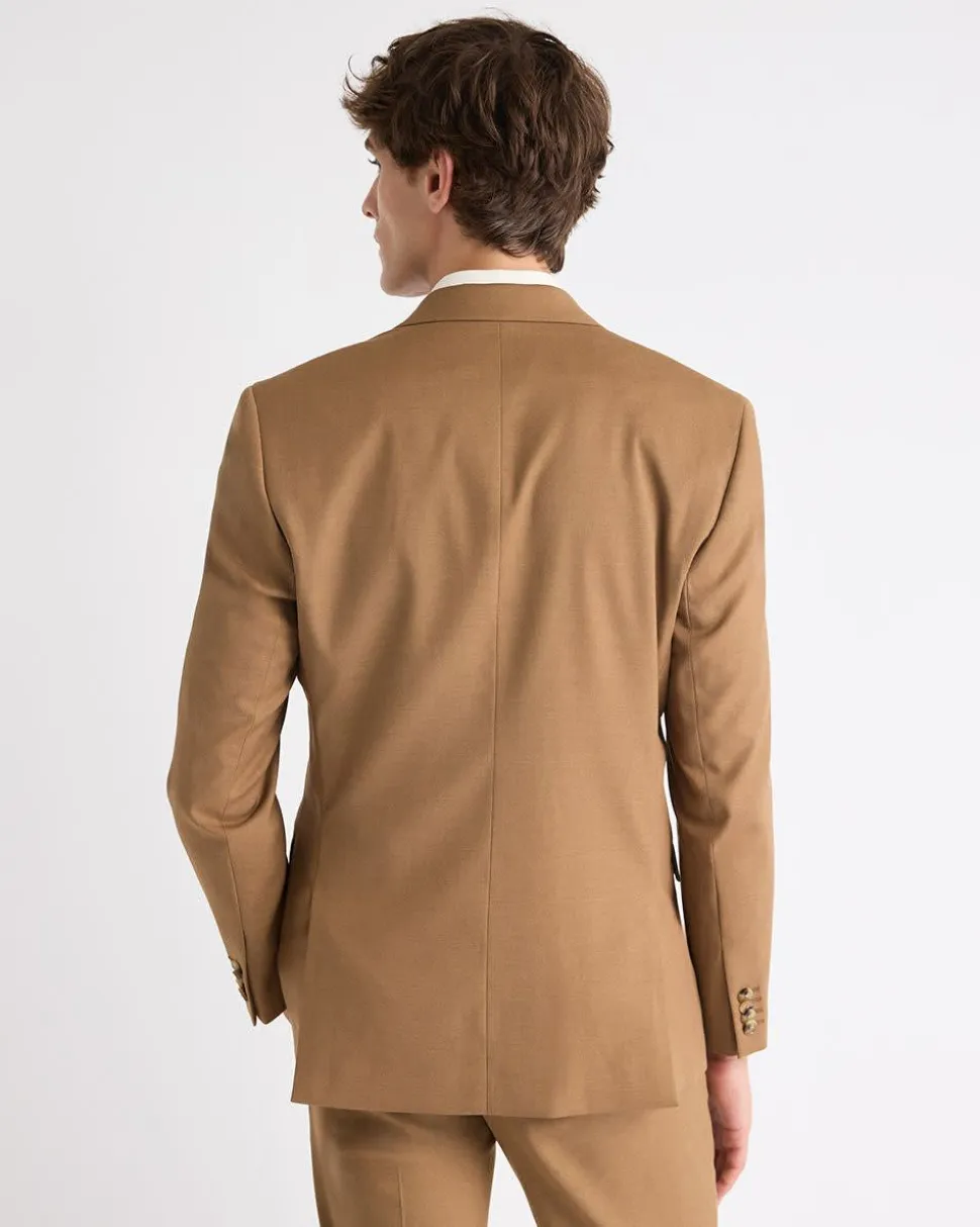 Slim-Fit Golden Brown Suit Blazer
