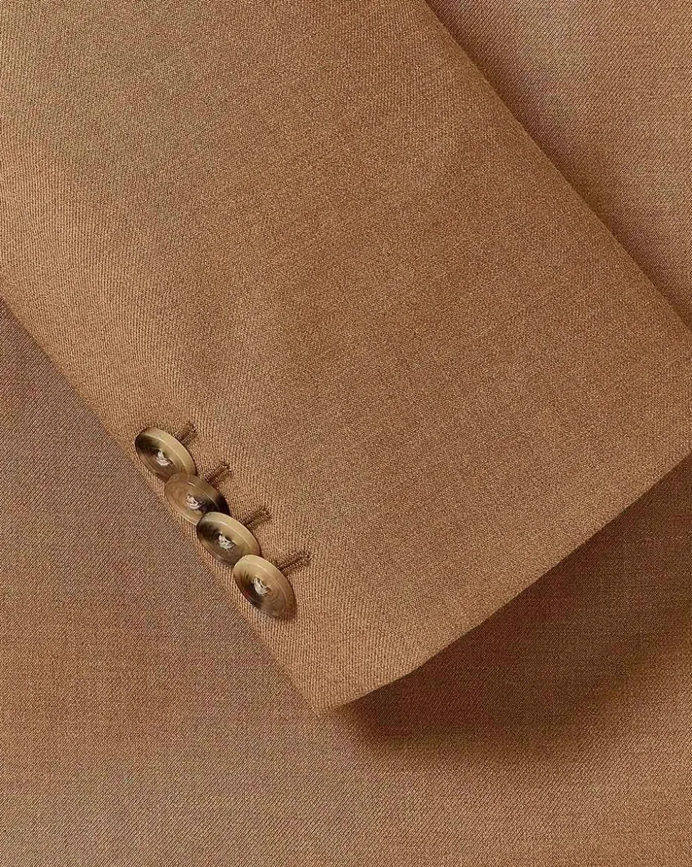 Slim-Fit Golden Brown Suit Blazer