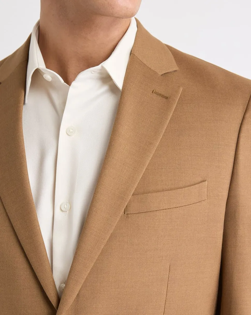 Slim-Fit Golden Brown Suit Blazer