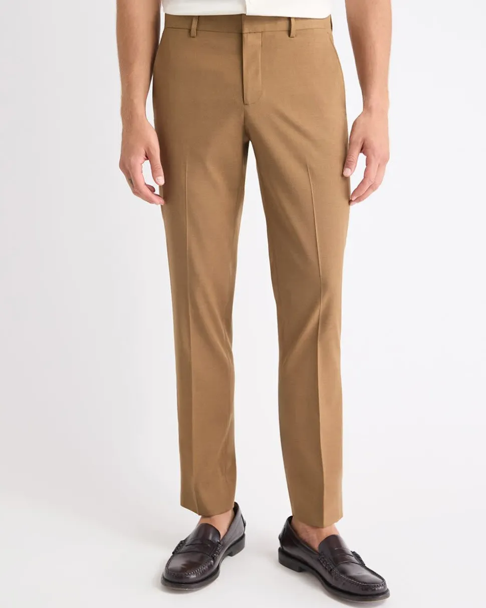 Slim-Fit Golden Brown Suit Pant