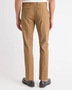Slim-Fit Golden Brown Suit Pant
