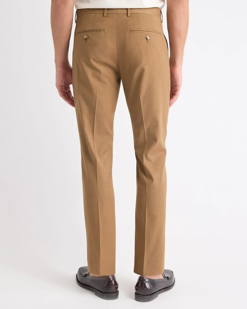 Slim-Fit Golden Brown Suit Pant