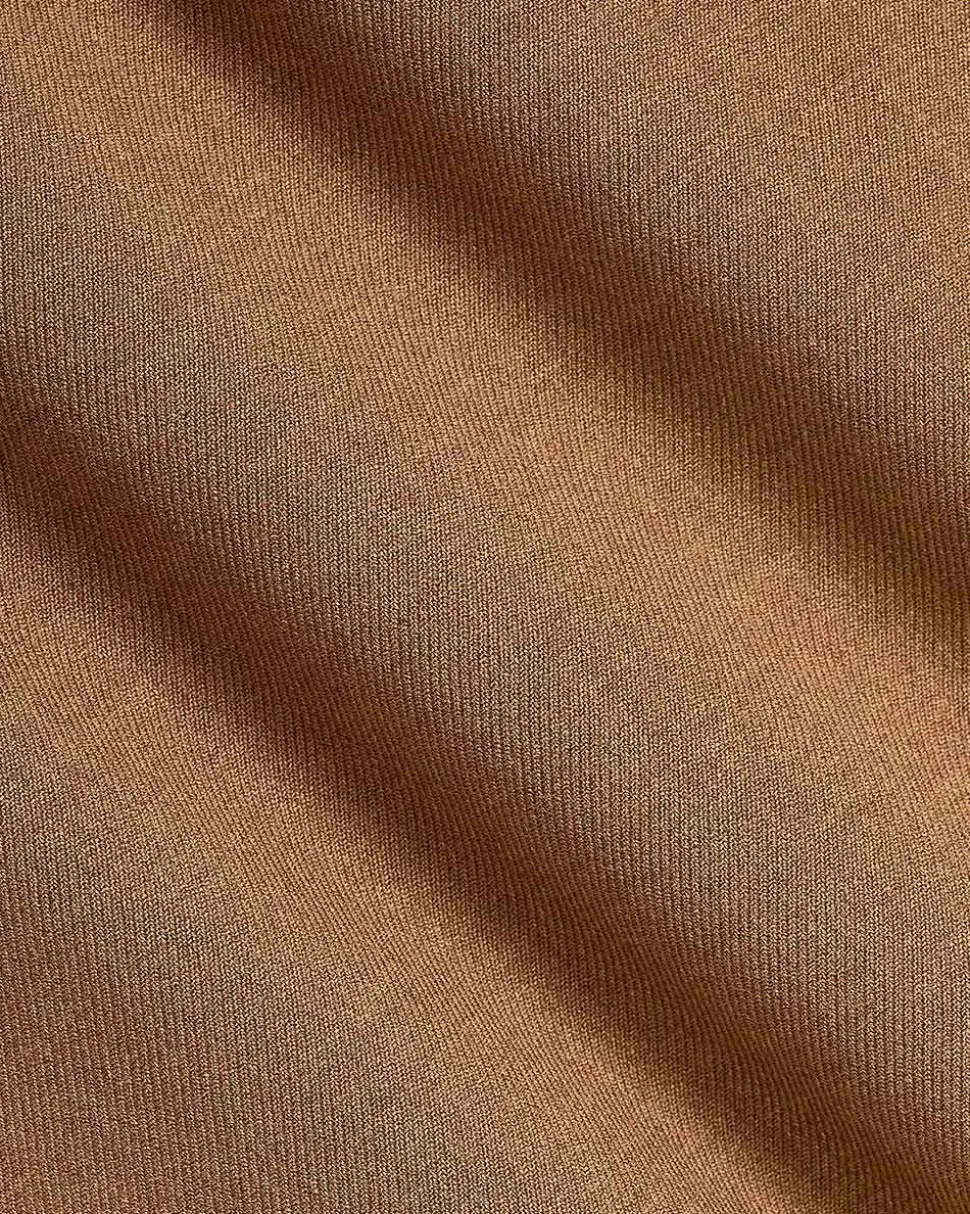 Slim-Fit Golden Brown Suit Pant