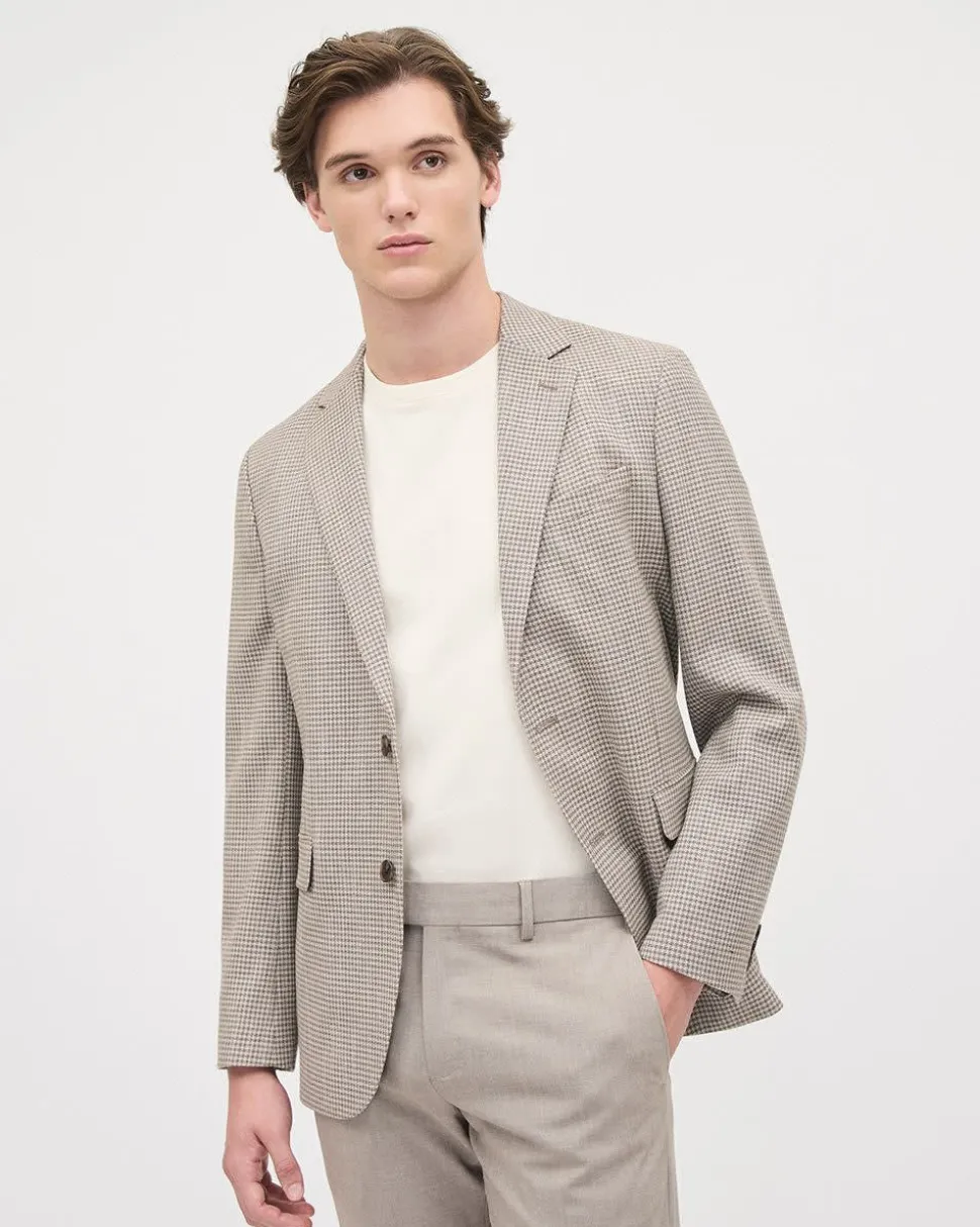 Slim-Fit Houndstooth Twill Blazer