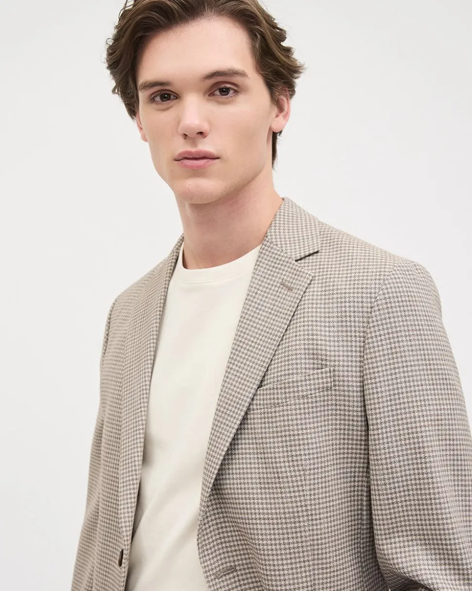 Slim-Fit Houndstooth Twill Blazer