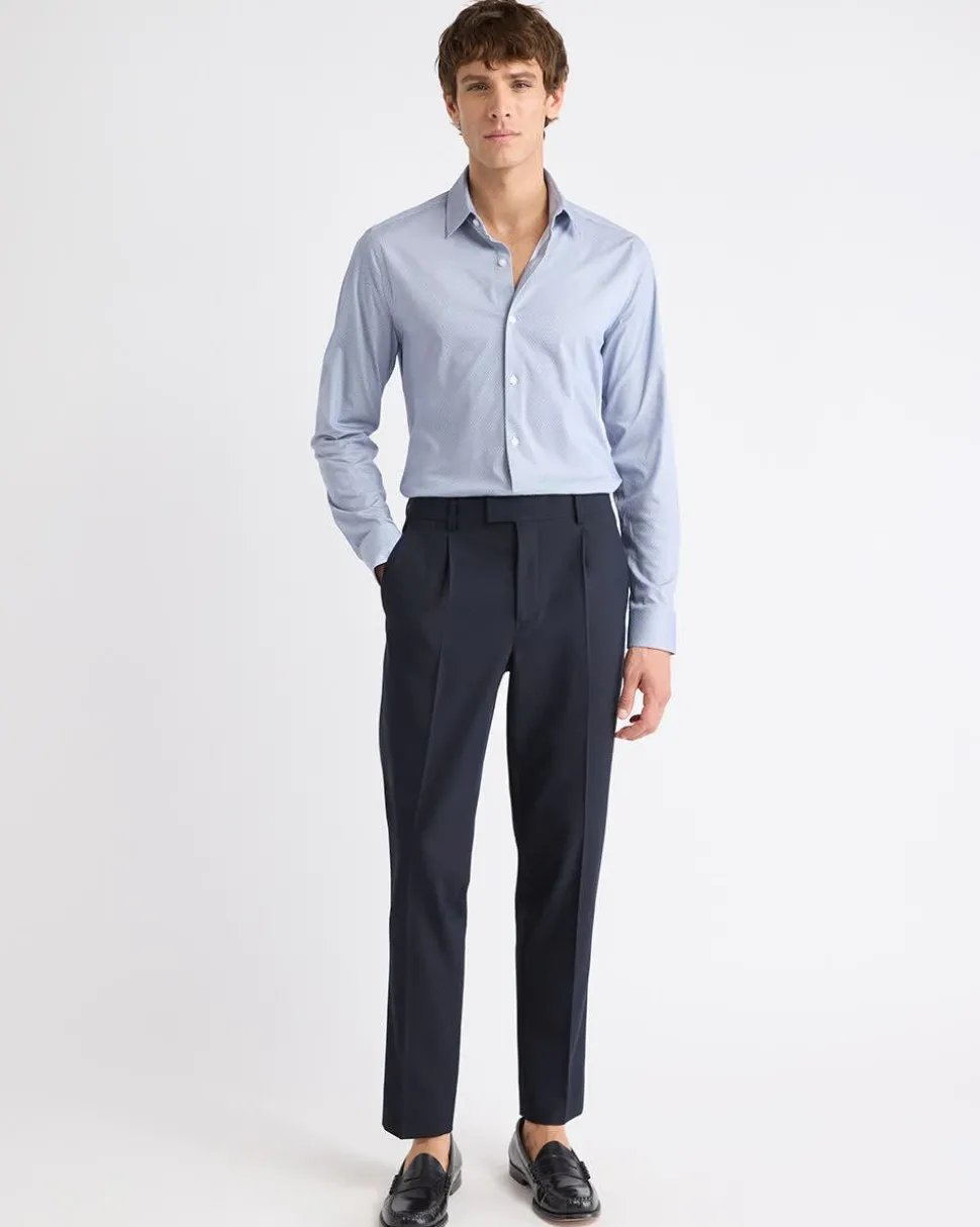 Slim-Fit Interlock-Cotton Dress Shirt