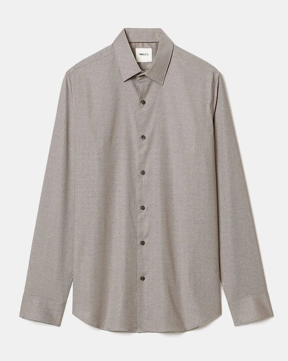 Slim-Fit Knit-Like Dress Shirt