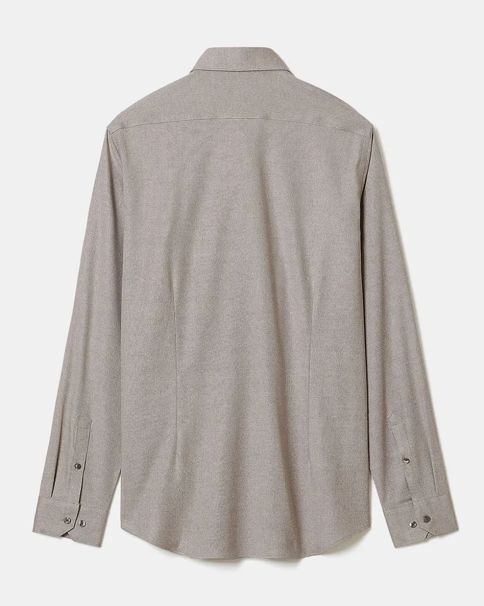 Slim-Fit Knit-Like Dress Shirt