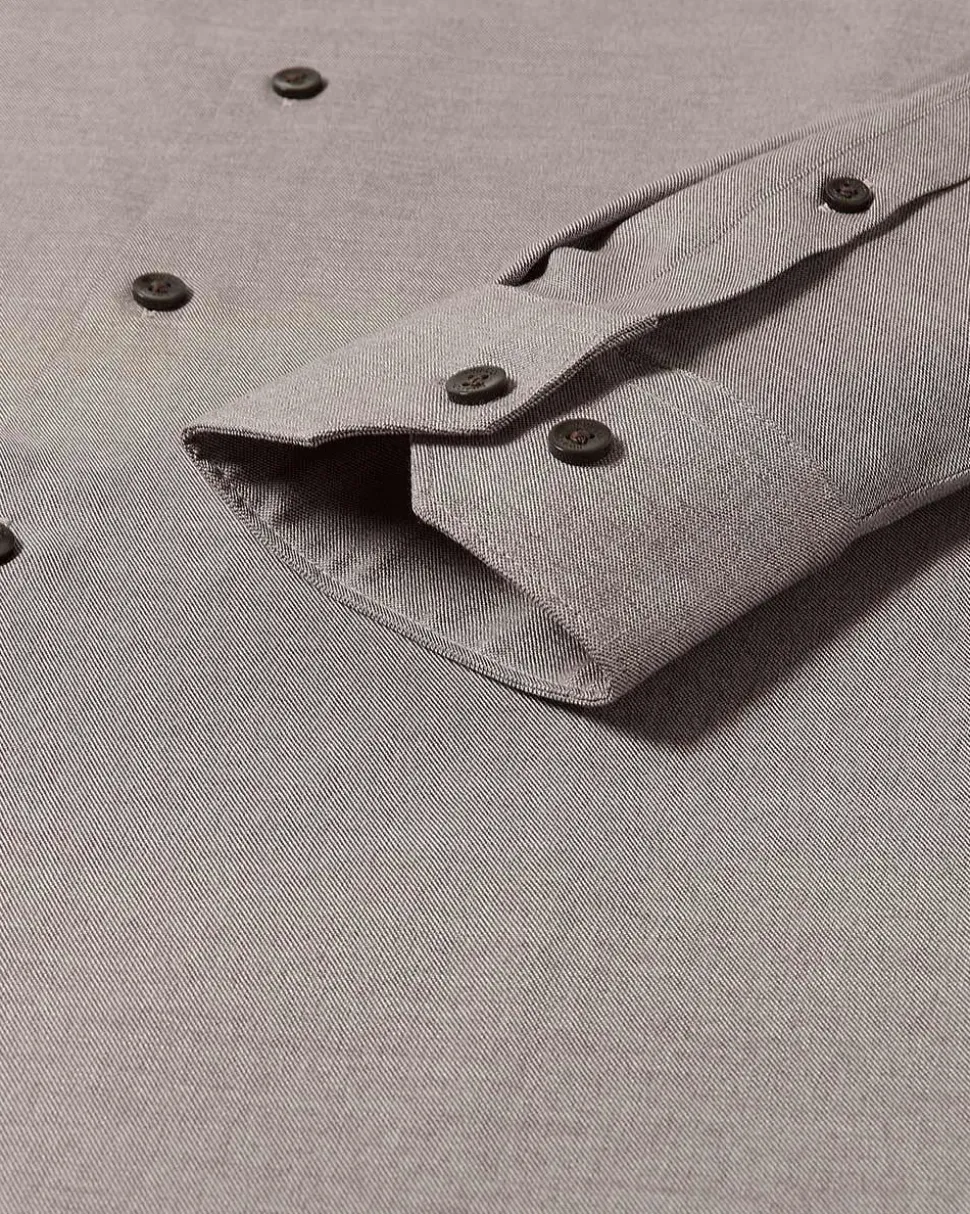 Slim-Fit Knit-Like Dress Shirt