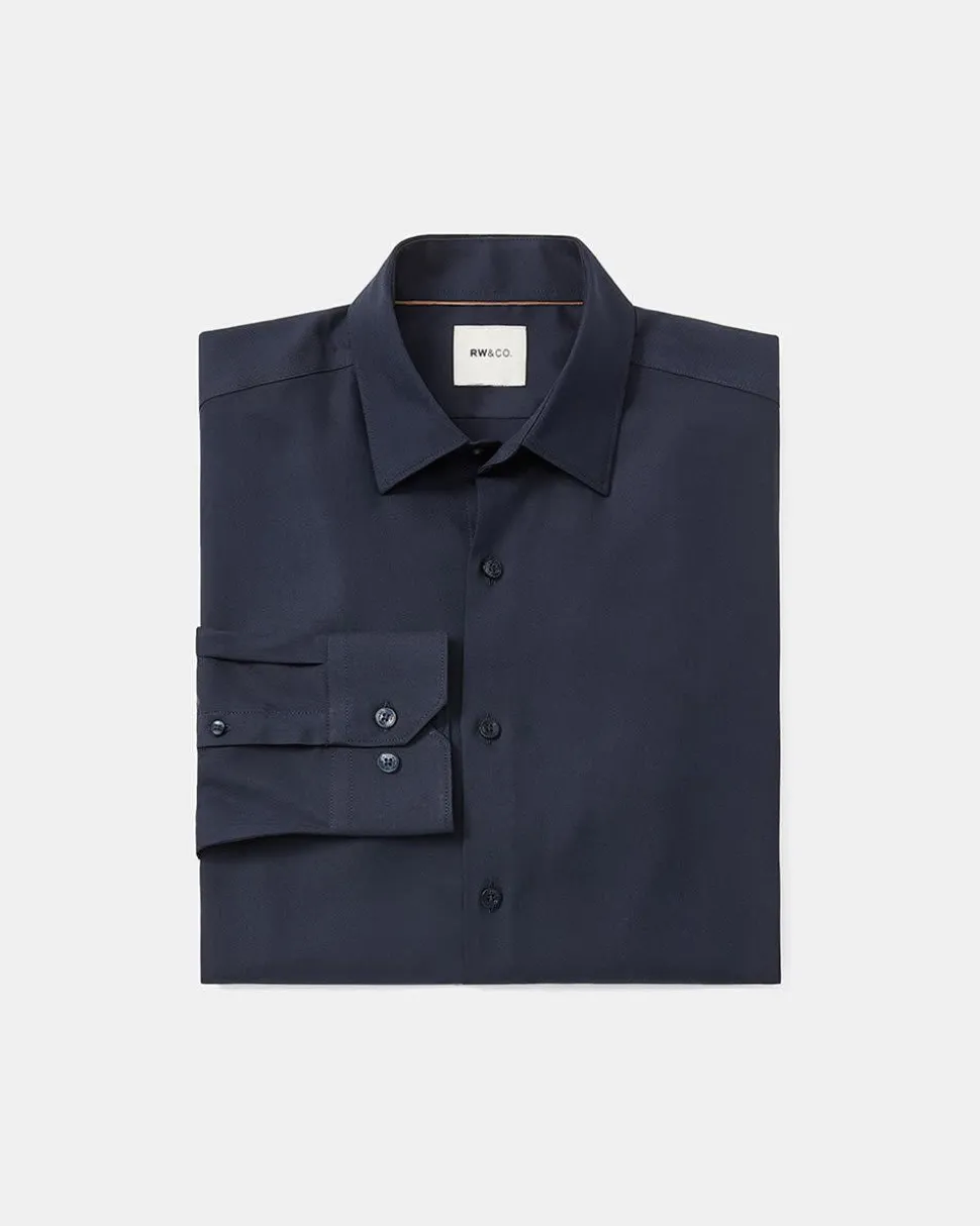 Slim-Fit Knit-Like Dress Shirt
