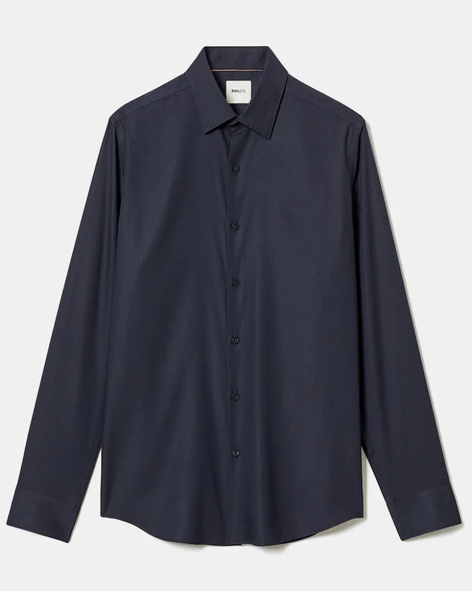 Slim-Fit Knit-Like Dress Shirt
