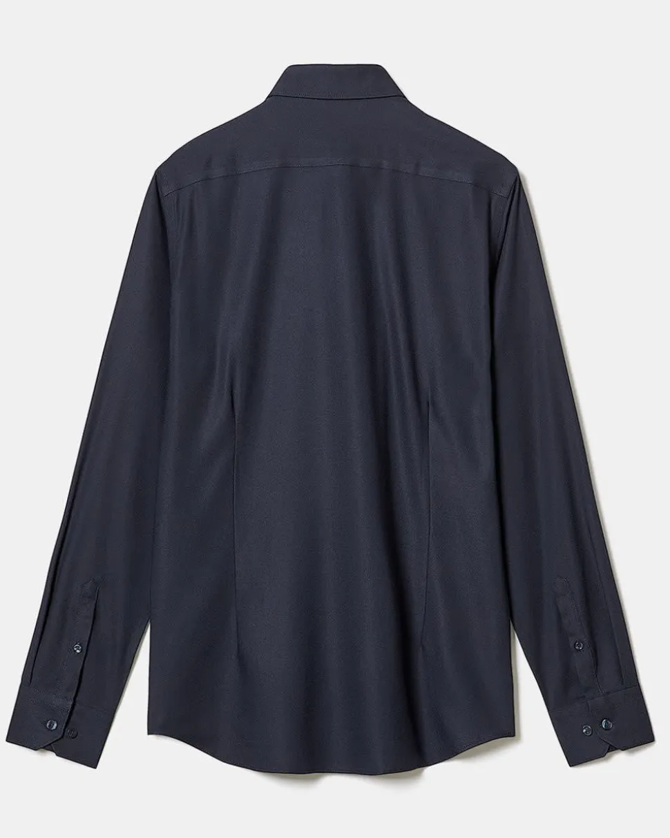 Slim-Fit Knit-Like Dress Shirt