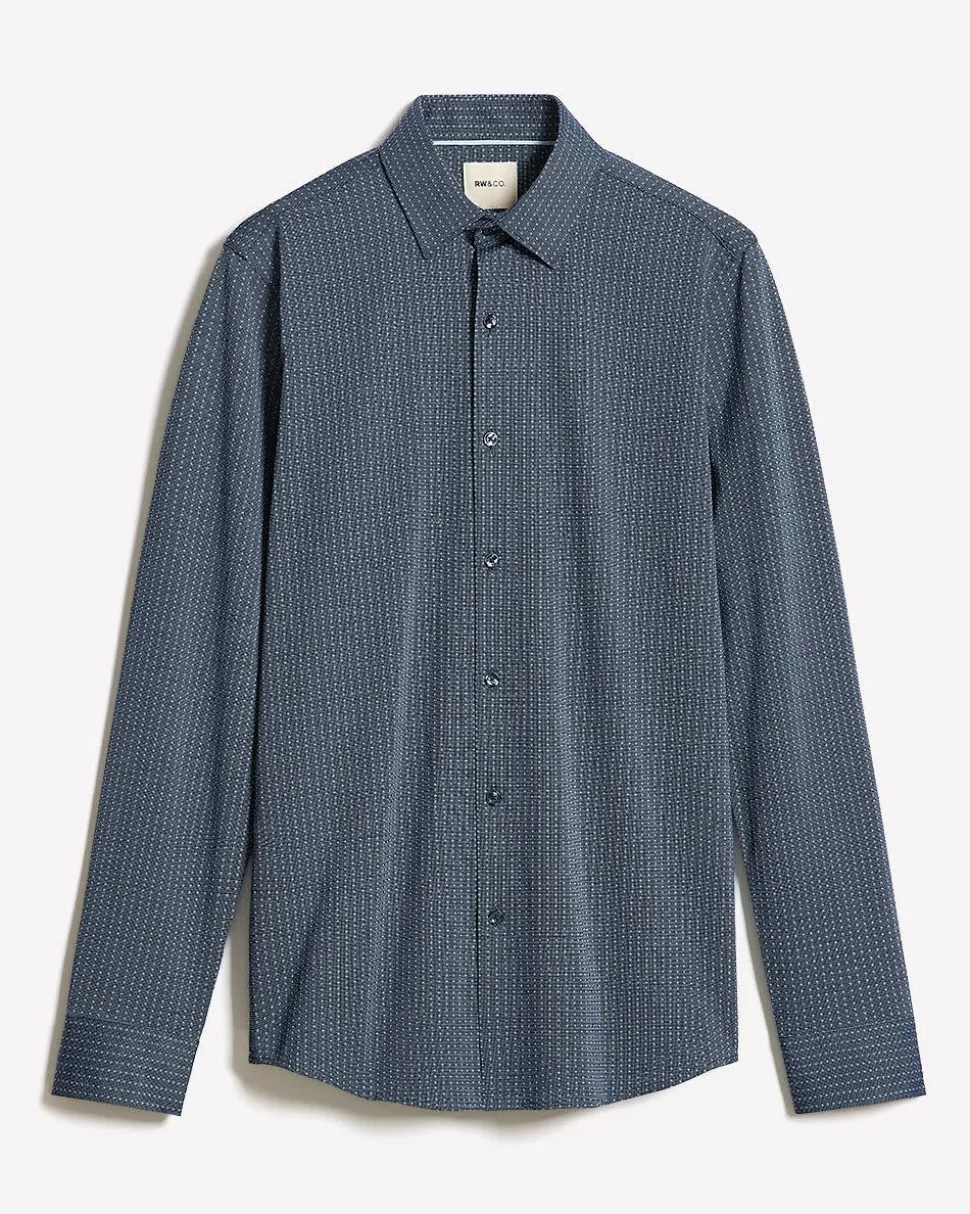 Slim-Fit Knit-Like Dress Shirt