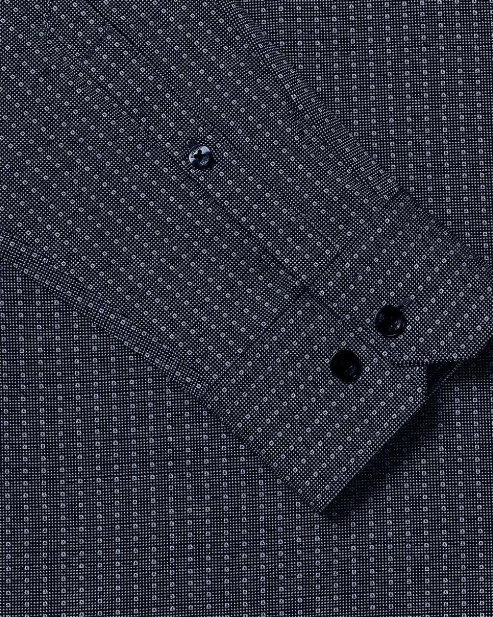 Slim-Fit Knit-Like Dress Shirt