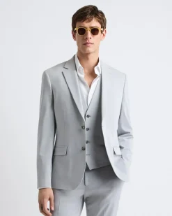 Slim-Fit Light Grey Suit Blazer