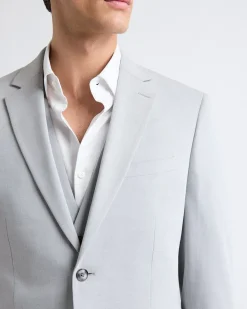 Slim-Fit Light Grey Suit Blazer