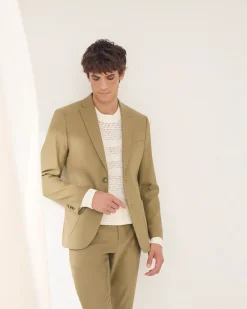 Slim-Fit Linen Suit Blazer