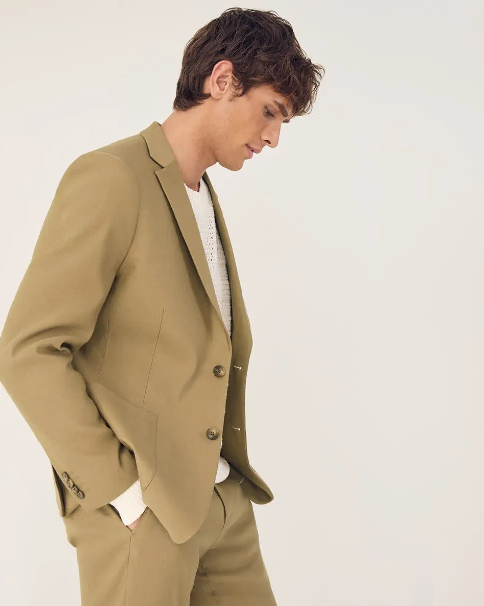 Slim-Fit Linen Suit Blazer