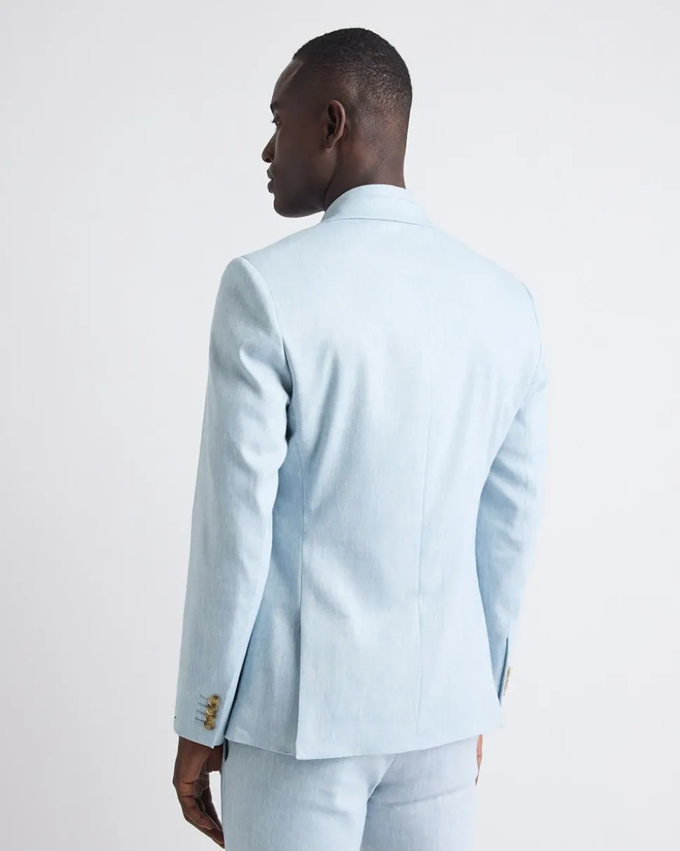 Slim-Fit Linen Suit Blazer