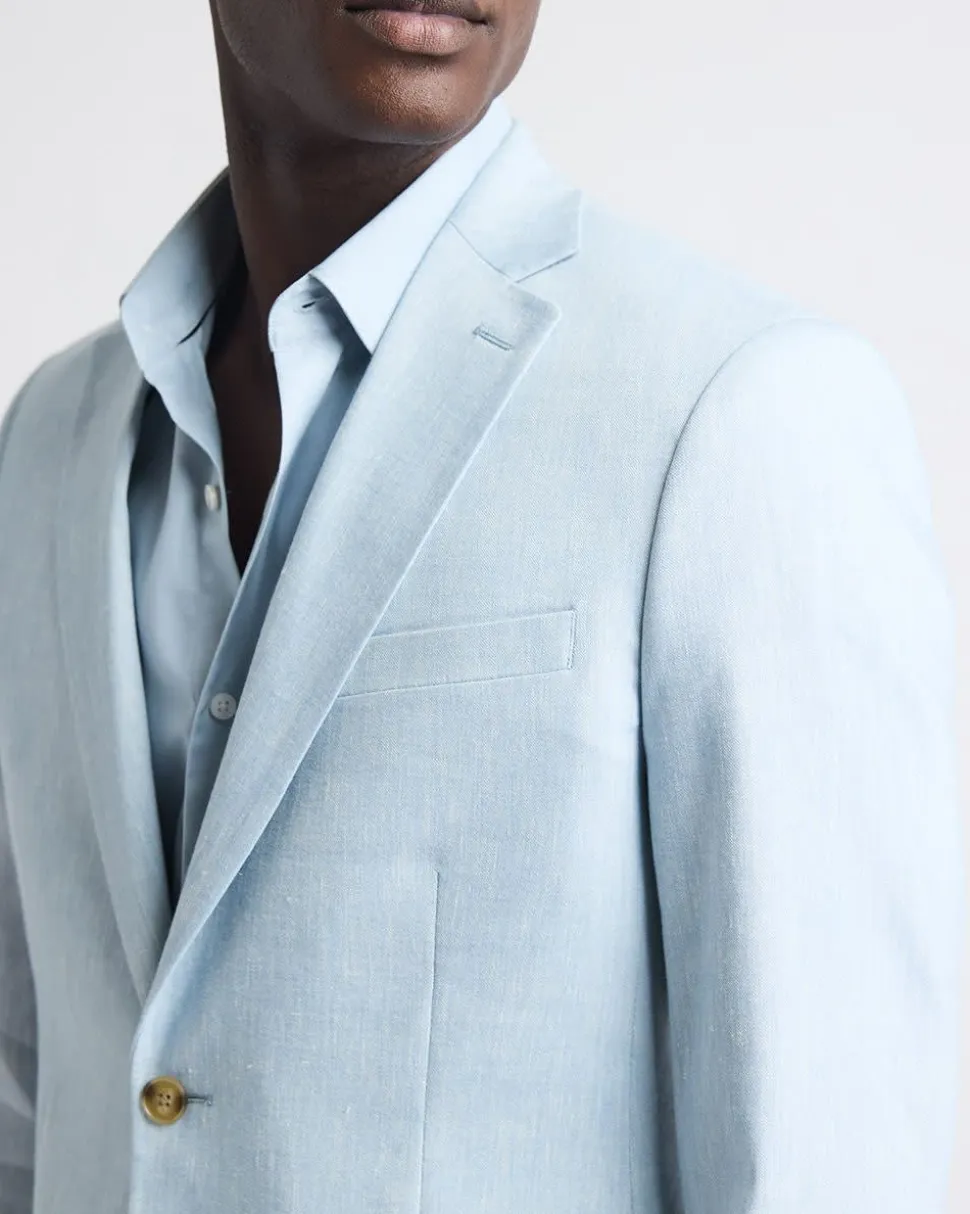 Slim-Fit Linen Suit Blazer
