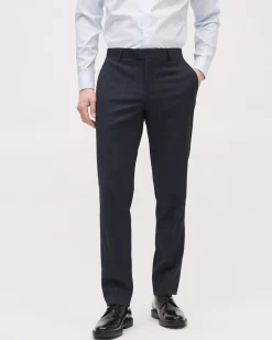 Slim-Fit Navy Windowpane Suit Pant
