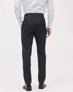 Slim-Fit Navy Windowpane Suit Pant