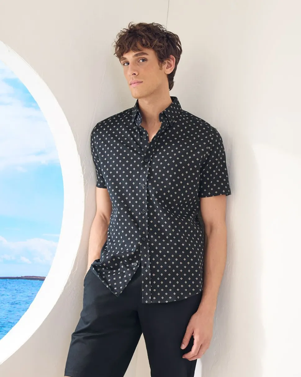 Slim-Fit Short-Sleeve Jersey Shirt