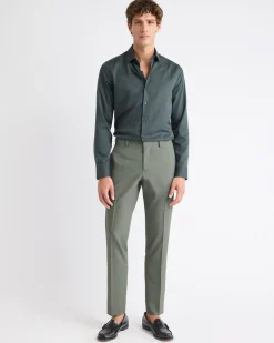 Slim-Fit Solid Cotton Modal Dress Shirt