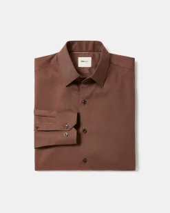 Slim-Fit Solid Cotton Modal Dress Shirt