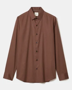 Slim-Fit Solid Cotton Modal Dress Shirt