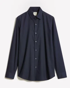Slim-Fit Solid Cotton Modal Dress Shirt