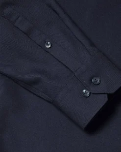 Slim-Fit Solid Cotton Modal Dress Shirt