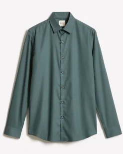 Slim-Fit Solid Cotton Modal Dress Shirt