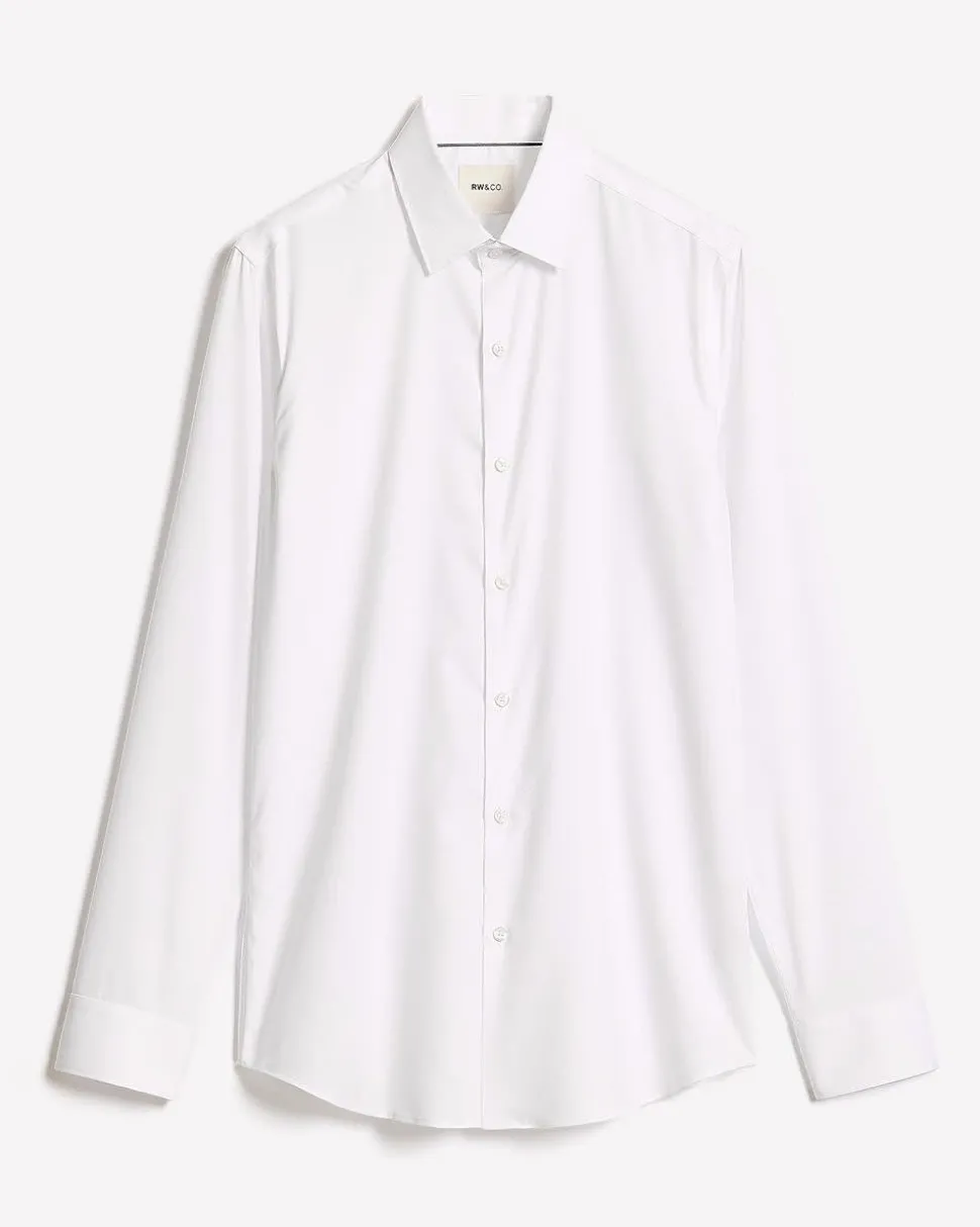 Slim-Fit Solid Cotton Modal Dress Shirt