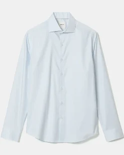 Slim-Fit Solid Sateen Dress Shirt