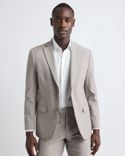 Slim-Fit Taupe Suit Blazer